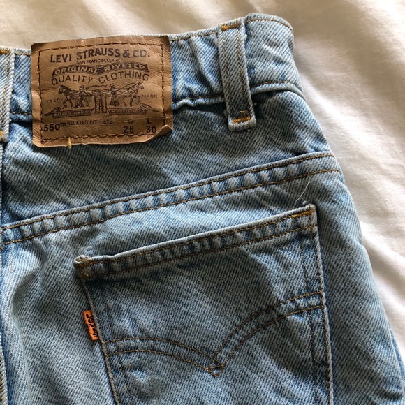 RARE ORANGE TAB 550’s LIGHTWASH LEVIS 26 - Picture 2 of 4